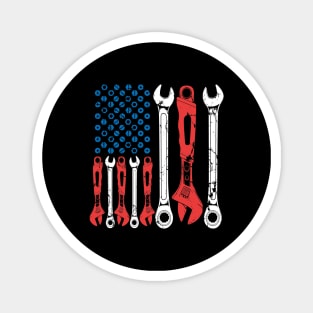 USA American Flag Mechanic Magnet